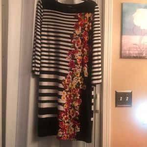 Black and white dress with flowers on dress